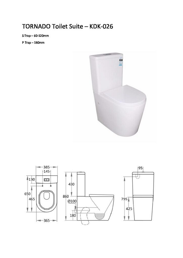 Tornado Wall Faced Toilet Suite // Plumbing Clearance Centre