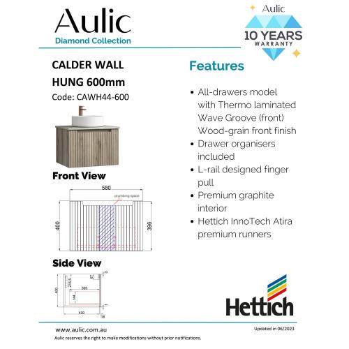 VANITIES - Calder Wall Hung Vanity