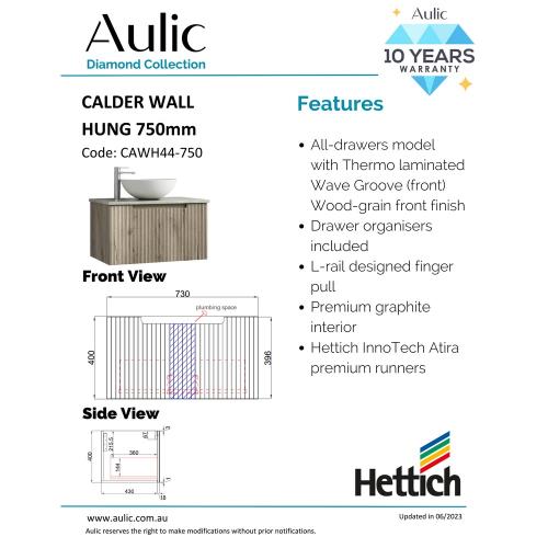 VANITIES - Calder Wall Hung Vanity