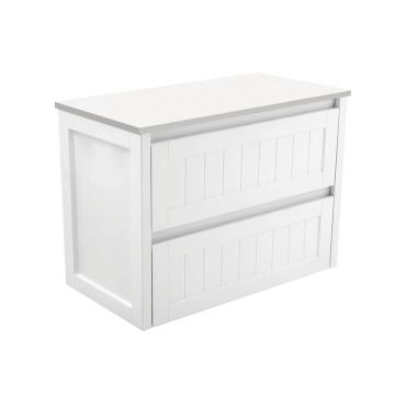Hampton Wall Hung Vanity w/ Ceramic Top - White (Matt)
