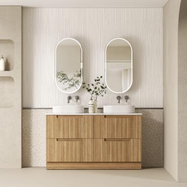 Lovina Floor Vanity w/ Premium Stone Top - Timber