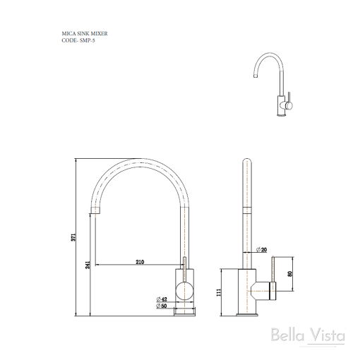 TAPWARE - Mica Matt Black Sink Mixer