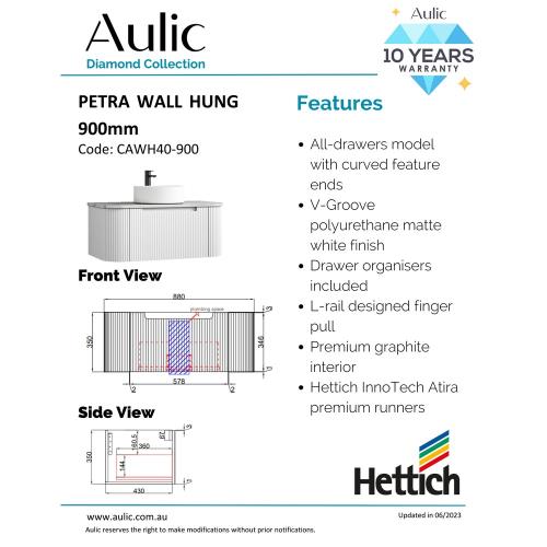 VANITIES - Petra Wall Hung Vanity