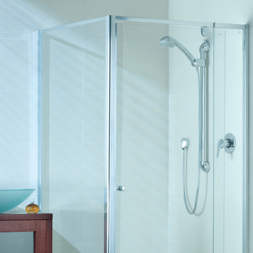 SHOWERS - Optima Shower Screen Front Only Installed Chrome SHOWERS - Optima Shower Screen Front Only Installed Chrome