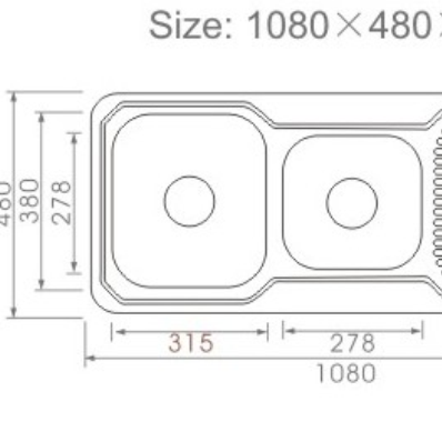 SINKS AND TROUGHS - 1080 1 and 3/4 bowl Kictchen Sink SINKS AND TROUGHS - 1080 1 and 3/4 bowl Kictchen Sink