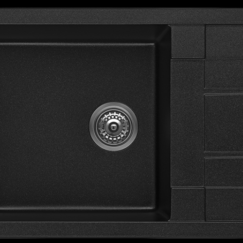 SINKS AND TROUGHS - BLACK Single Bowl Sink w/ Drainer SINKS AND TROUGHS - BLACK Single Bowl Sink w/ Drainer