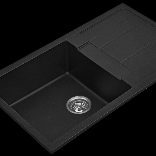 SINKS AND TROUGHS - BLACK Single Bowl Sink w/ Drainer SINKS AND TROUGHS - BLACK Single Bowl Sink w/ Drainer