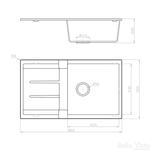 SINKS AND TROUGHS - BLACK Single Bowl Sink w/ Drainer SINKS AND TROUGHS - BLACK Single Bowl Sink w/ Drainer