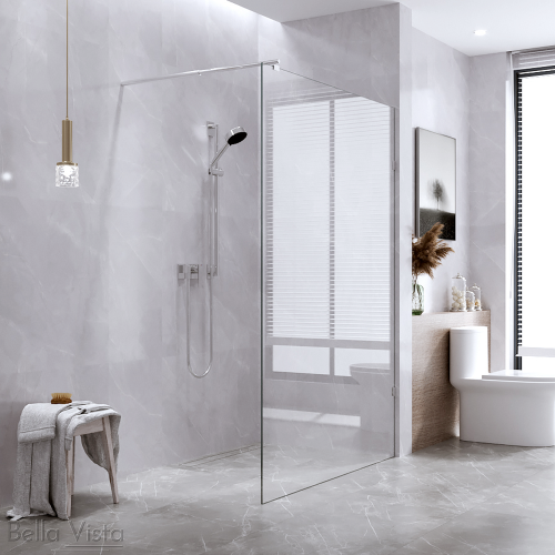 SHOWERS - Frameless Glass Panels Shower Screen w/ Chrome Standard Channel SHOWERS - Frameless Glass Panels Shower Screen w/ Chrome Standard Channel