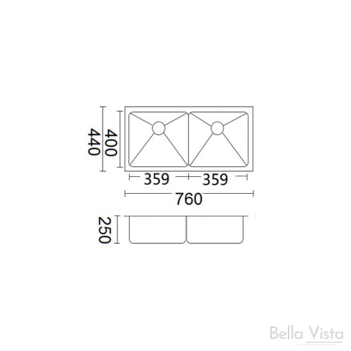 SINKS AND TROUGHS - French Gold Double Bowl Sink SINKS AND TROUGHS - French Gold Double Bowl Sink