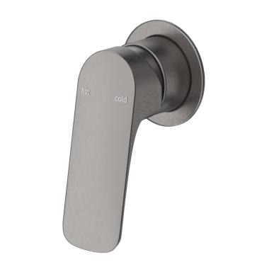 Kaza Shower Mixer - Round Plate - Gun Metal Grey