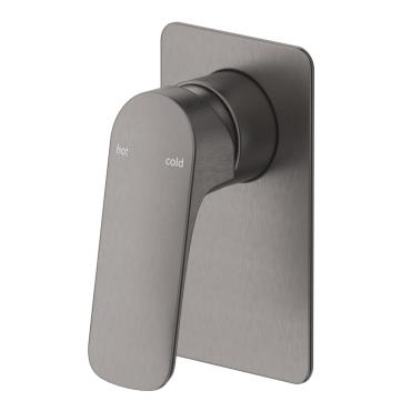 Kaza Shower Mixer - Square Plate - Gun Metal Grey