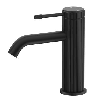 Mica Fluted Basin Mixer - Black
