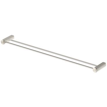 Mica Fluted Double Towel Rail - Brushed Nickel