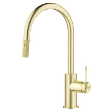 Mica Fluted Pull-Out Sink Mixer - French Gold
