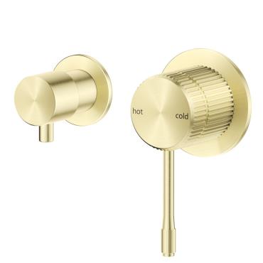Mica Fluted Shower Mixer Diverter - Sideways - French Gold
