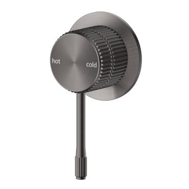Mica Fluted Shower Mixer - Gun Metal Grey