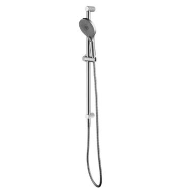 Mica Fluted Shower Rail - Inbuilt Inlet - Brushed Nickel