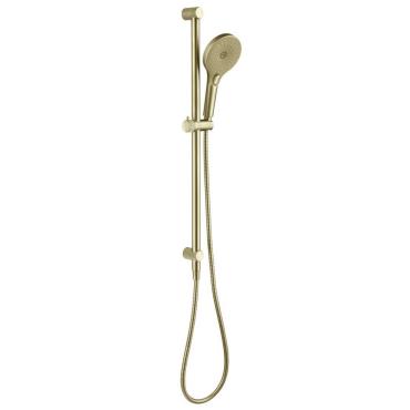 Mica Fluted Shower Rail - Inbuilt Inlet - French Gold