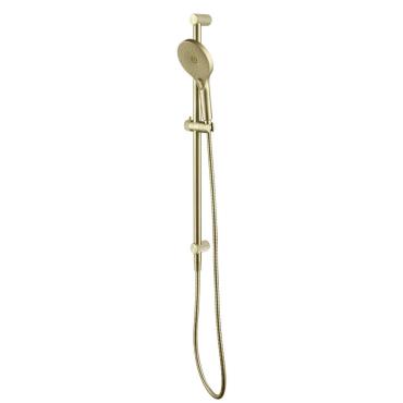 Mica Fluted Shower Rail - Inbuilt Inlet - French Gold