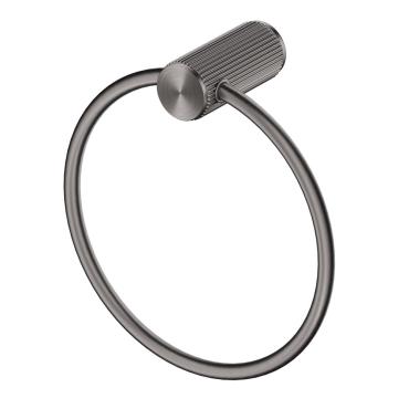 Mica Fluted Towel Ring - Gun Metal Grey