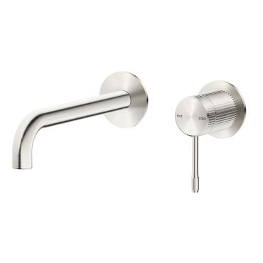 Mica Fluted Wall-Spout Combo - Brushed Nickel