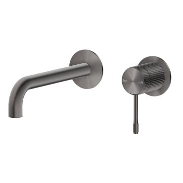 Mica Fluted Wall-Spout Combo - Gun Metal Grey