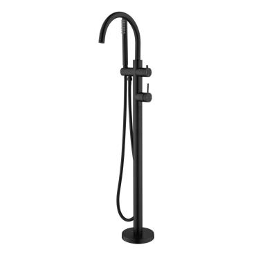 Mica Freestanding Bath Mixer w/ Handshower - Black