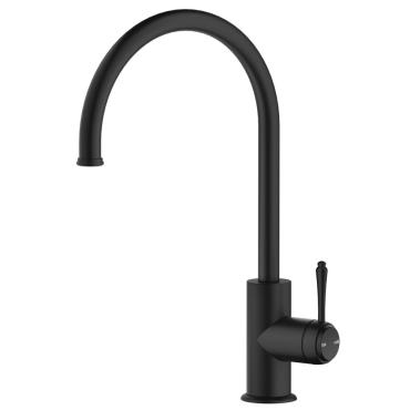Mica Heritage Gooseneck Sink Mixer - Black