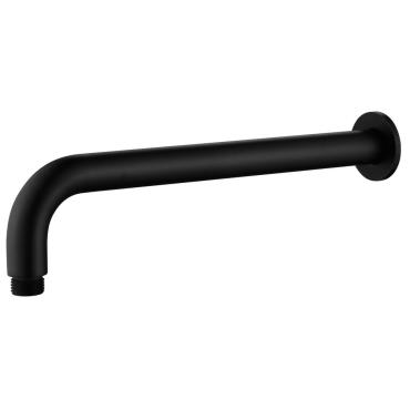 Mica Wall Shower Arm - 450mm - Curved - Black