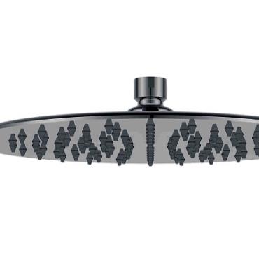250mm Round Shower Head - Black (Matt)