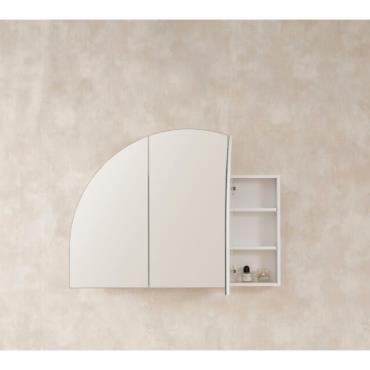 Boston Half Moon Shaving Cabinet - White (Matt)