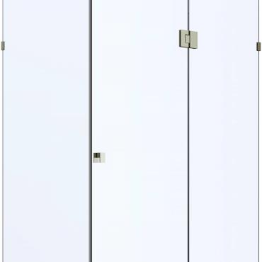 Frameless Shower Screens Front & Return - Brushed Nickel