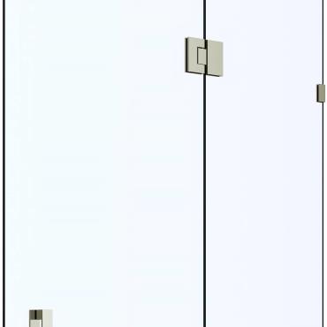 Frameless Shower Screens Front Only - Brushed Nickel