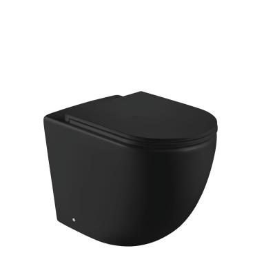 Koko Floor Pan R&T In Wall Cistern Package - Black (Matt)