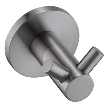 Mica Double Robe Hook - Brushed Nickel