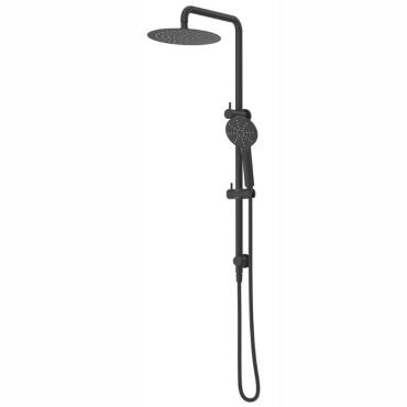 Mica Double Shower on Rail - Black