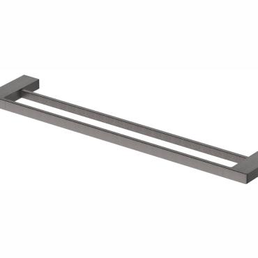 Milos Double Towel Rail - Gun Metal Grey