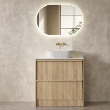 Noma Floor Vanity - Natural Timber
