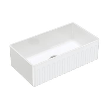 Olivia Single Butler Sink Large - White (Gloss)