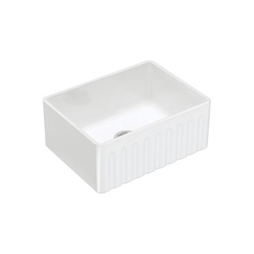 Olivia Single Butler Sink Small - White (Gloss)