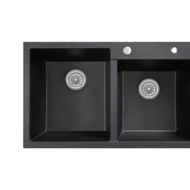 Sierra Composite Double Bowl Sink - Black