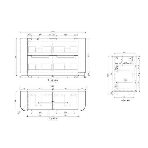 VANITIES - Curva Floor Vanity Cabinet Only