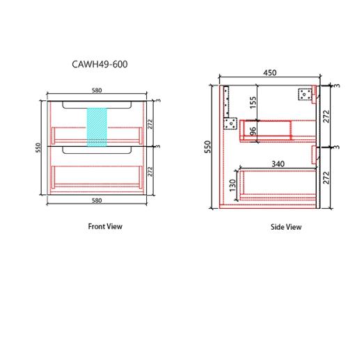 VANITIES - Neva Wall Hung Vanity