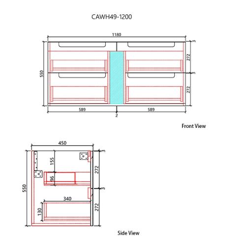 VANITIES - Neva Wall Hung Vanity