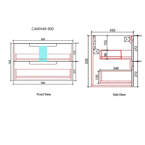 VANITIES - Neva Wall Hung Vanity