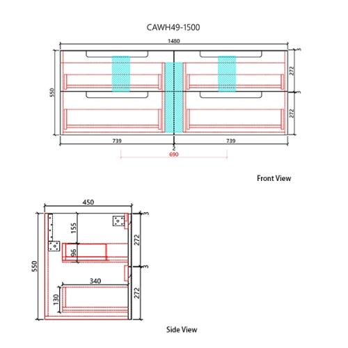 VANITIES - Neva Wall Hung Vanity