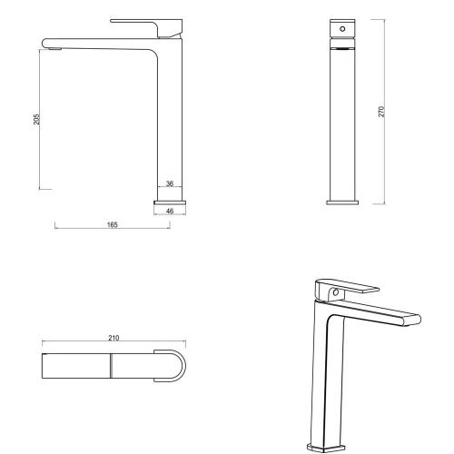 TAPWARE - Beki Tall Basin Mixer - Chrome