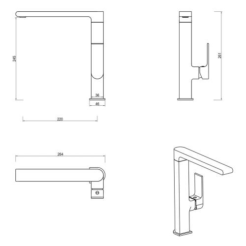 TAPWARE - Beki Sink Mixer - Chrome