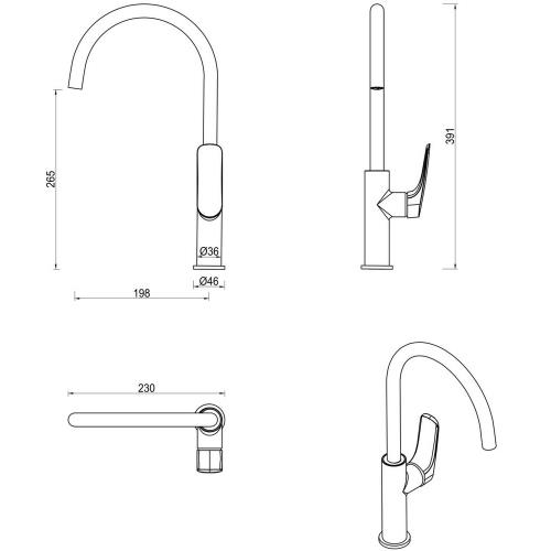 TAPWARE - Kaza Sink Mixer - French Gold
